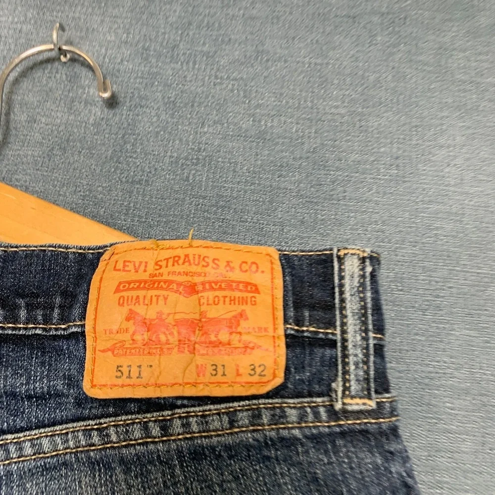 Levi's 511 Jeans Men's 31x32 Blue Denim Stretch Red Tab Streetwear Straight Leg